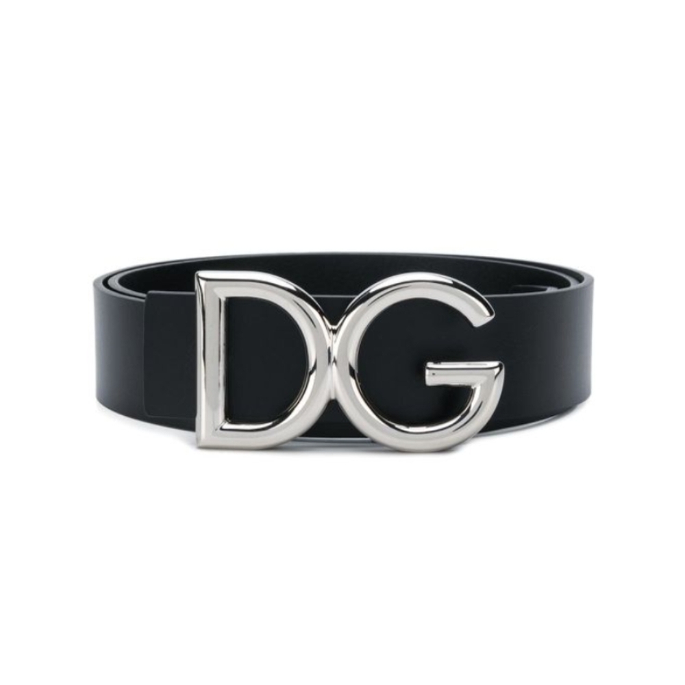 Dolce & Gabbana black belt with DG buckle. 110cm